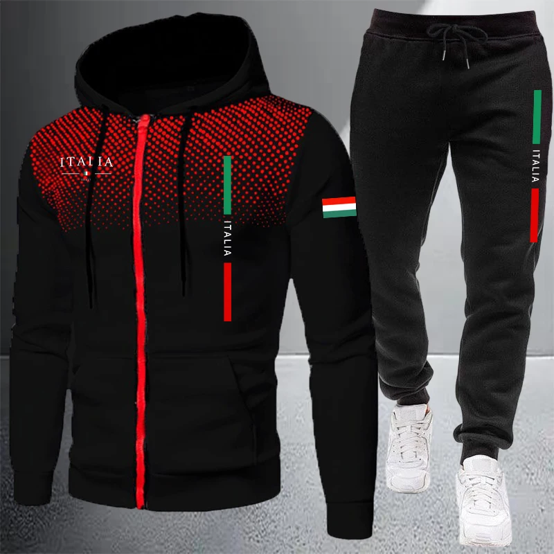 Men's Tracksuit Casual Zip Hoo - đánh giá và giá Winter Clothing Material