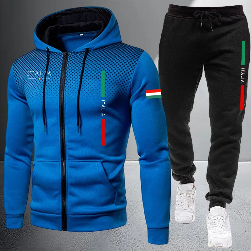 Men's Tracksuit Casual Zip Hoo - đánh giá và giá Winter Clothing Material