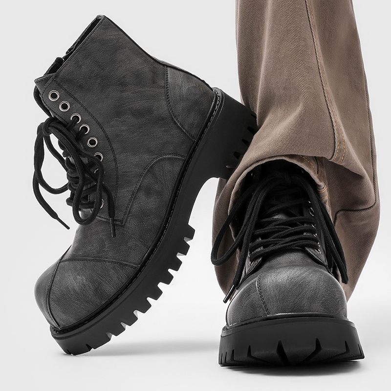 Retro Men Motorcycle Boots Gra - đánh giá và giá Winter Wear Clothes
