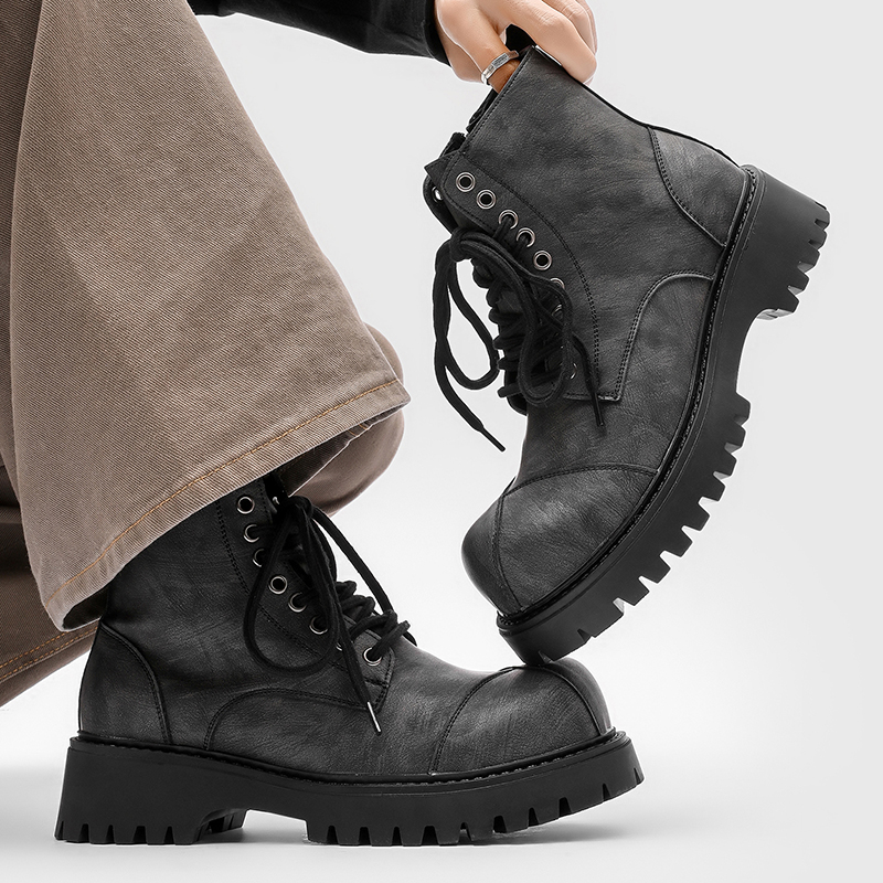 Retro Men Motorcycle Boots Gra - đánh giá và giá Winter Wear Clothes