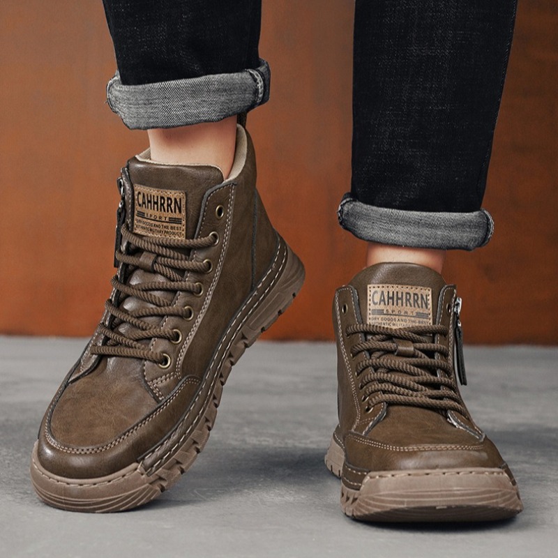 Men Leather High Top Ankle Boo - đánh giá và giá Winter Clothing Material