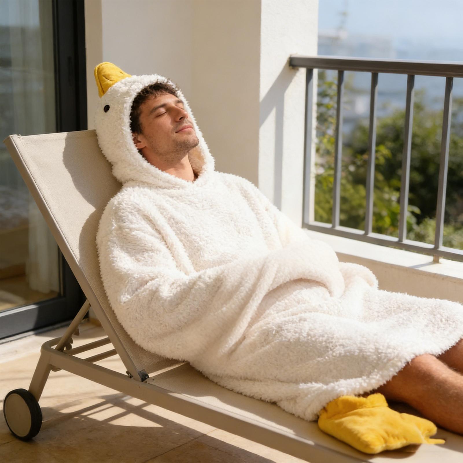 Wearable blanket Goose Robe Co - đánh giá và giá Fleece Hoodie Lined