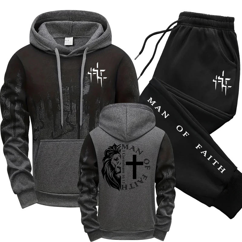 Man of Faith Pattern Men's Set - đánh giá và giá Winter Wear Clothes