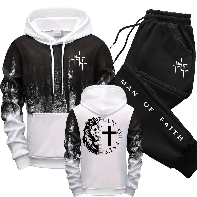 Man of Faith Pattern Men's Set - đánh giá và giá Winter Wear Clothes